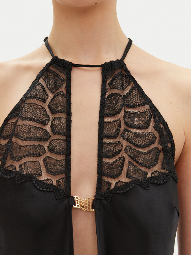Chantelle Chantelle Combinación / Enagua Reptilia C01NI5 Negro Regular Fit