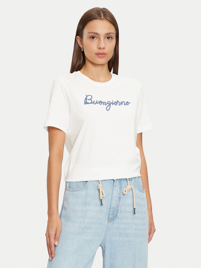 Vila Vila Camiseta 14097444 Blanco Regular Fit