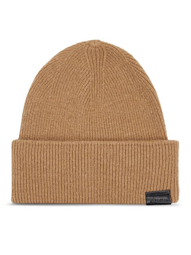 Calvin Klein Cepure Calvin Klein Leather Patch Docker Beanie K50K510978 Zaļš
