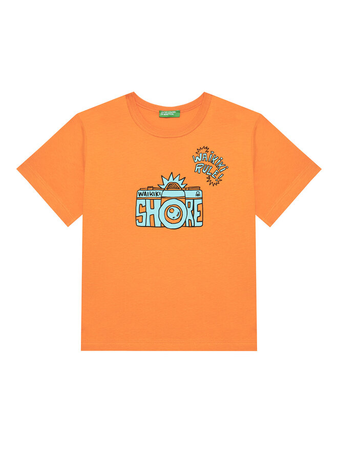 United Colors Of Benetton United Colors Of Benetton Marškinėliai 3JERG10JQ Oranžinė Regular Fit