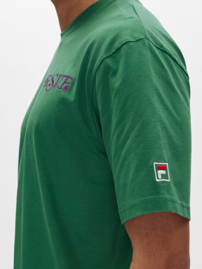 Fila Fila Marškinėliai Lengeweg FAM0907 Žalia Regular Fit