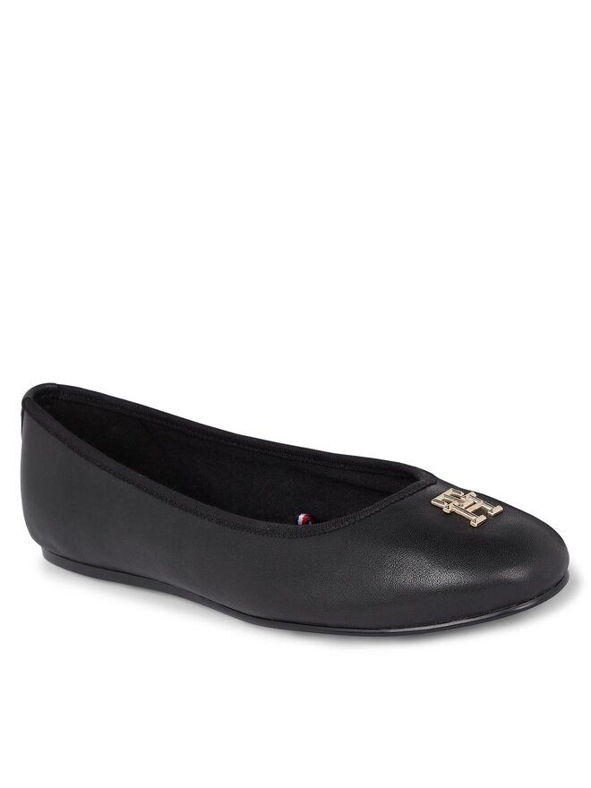 Tommy Hilfiger Balerina Tommy Hilfiger Th Leather Ballerina FW0FW07712 Fekete