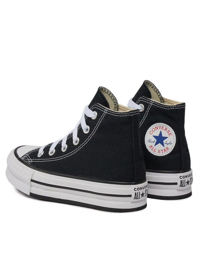 Converse Кецове Converse Chuck Taylor All Star Lift Platform High Top Little Kids 372859C Черен