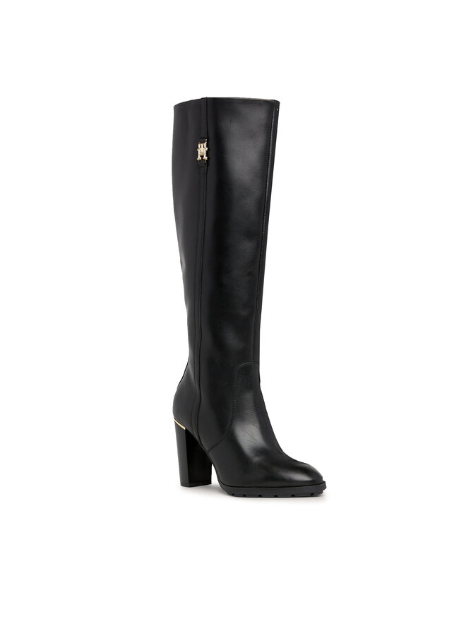 Tommy Hilfiger Stiefel Tommy Hilfiger Feminine Th Hardware Longboot FW0FW07541 Schwarz