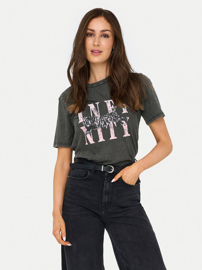 ONLY ONLY T-Shirt Lucy 15346786 Grau Regular Fit