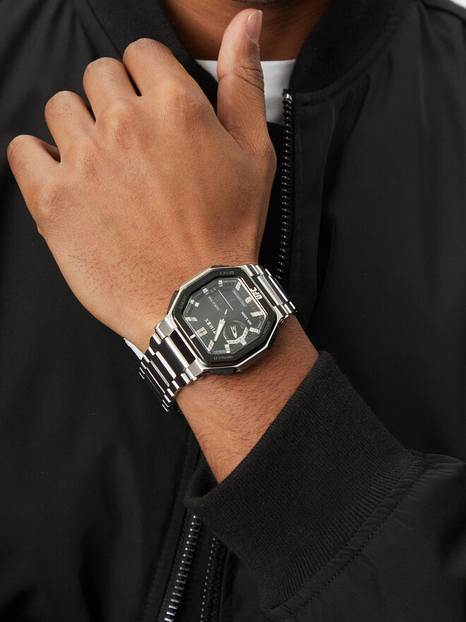 Timex Ročna ura Timex UFC Colossus TW2V84600 Srebrna