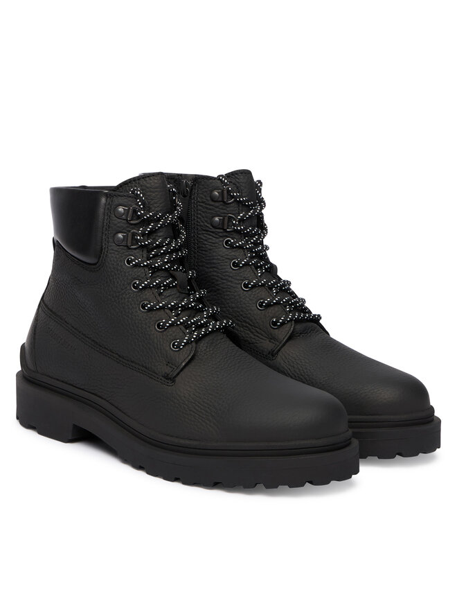 Tommy Jeans Schnürschuhe Tommy Jeans Tjm Lace Up Boot Leather EM0EM01629 Schwarz