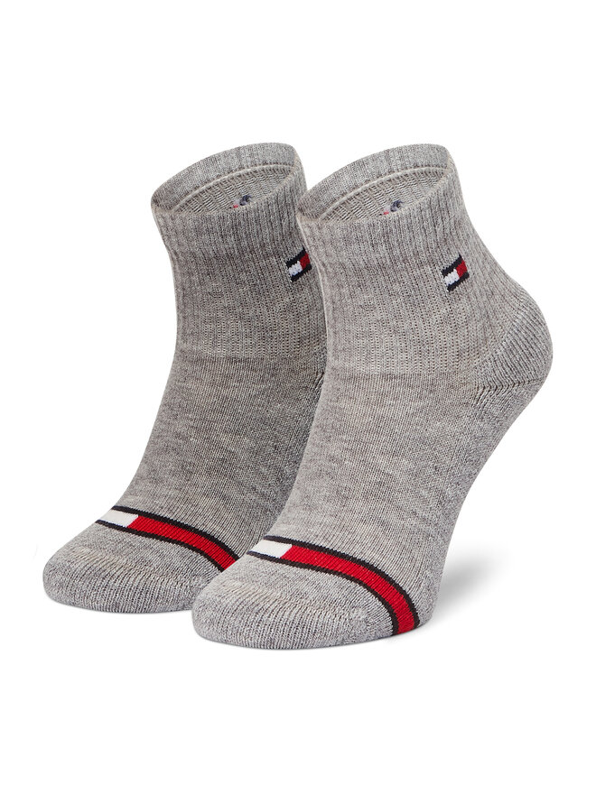 Tommy Hilfiger Súprava 2 párov vysokých detských ponožiek Tommy Hilfiger 100002319 Sivá