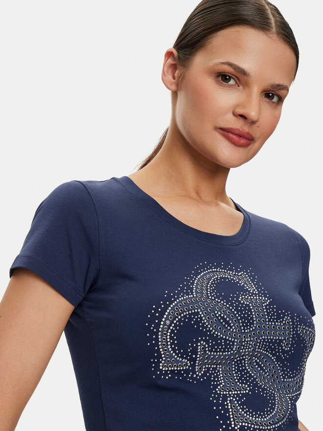 Guess Guess Majica W4YI37 J1314 Modra Regular Fit