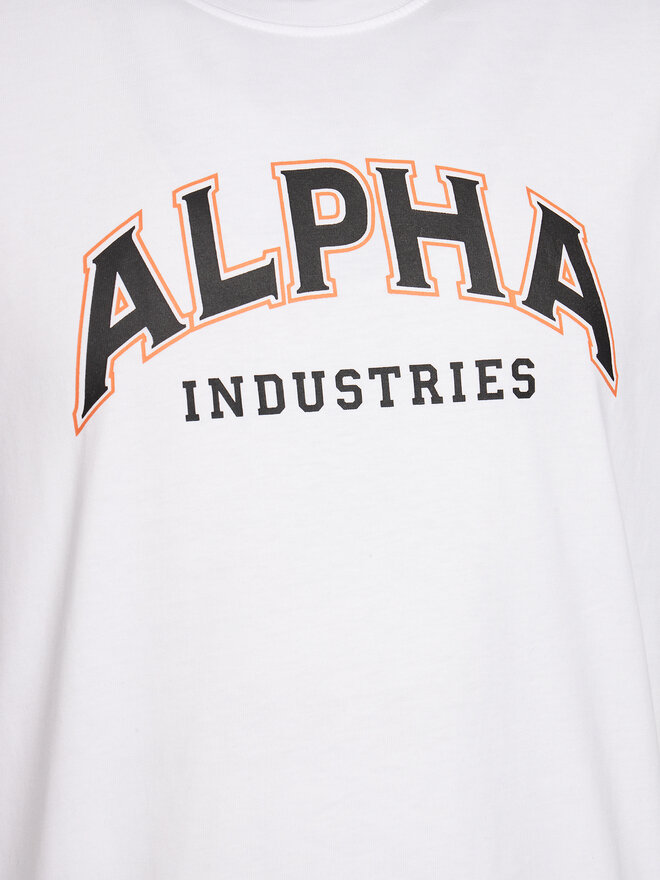 Alpha Industries Alpha Industries Marškinėliai College 146501 Balta Relaxed Fit