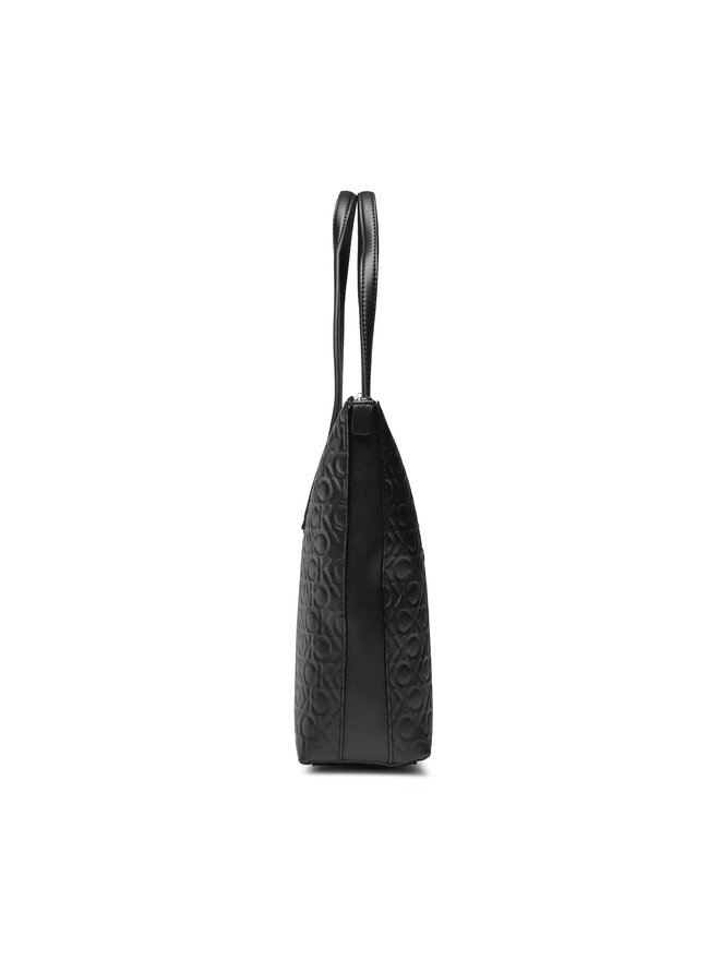 Calvin Klein Дамска чанта Calvin Klein Ck Must Shopper Mid Embossed Mono K60K610274 Черен