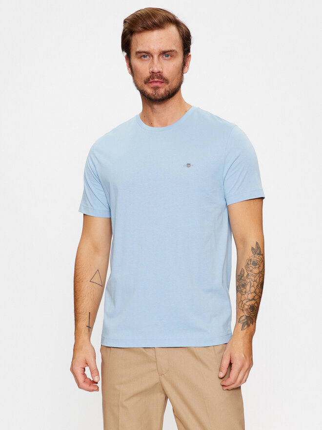 Gant Gant T-Shirt Shield 2003184 Himmelblau Regular Fit