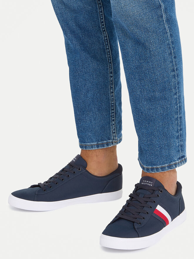 Tommy Hilfiger Teniszcipő Tommy Hilfiger Iconic Vulc Stripes Mesh FM0FM05072 Sötétkék