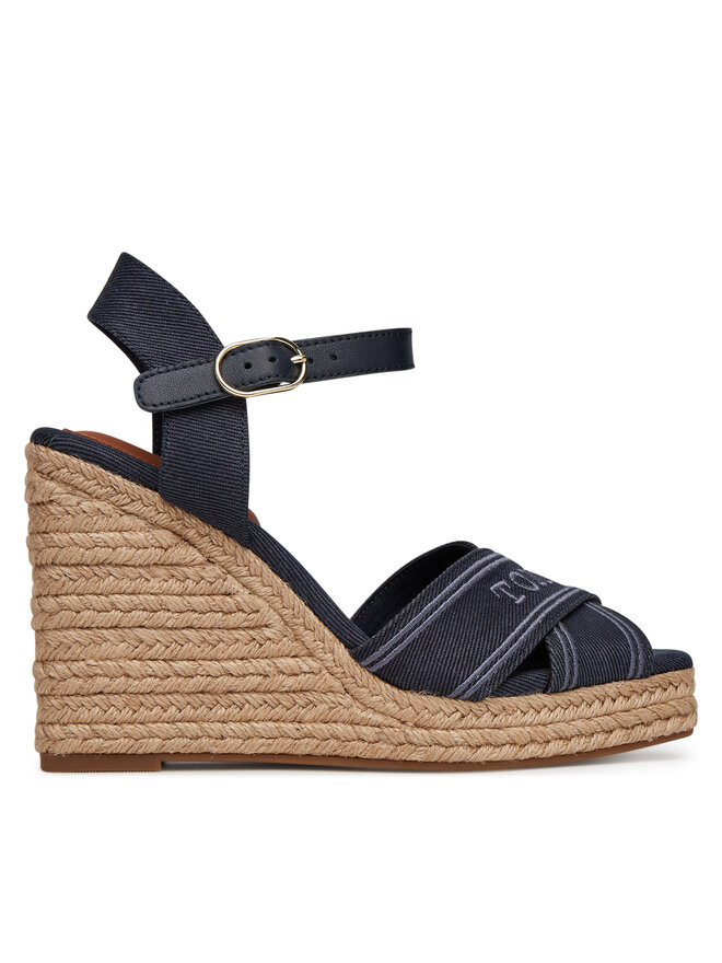 Tommy Hilfiger Espadryle Tommy Hilfiger Tommy Hilfiger Espad High Wedge FW0FW08668 Granatowy