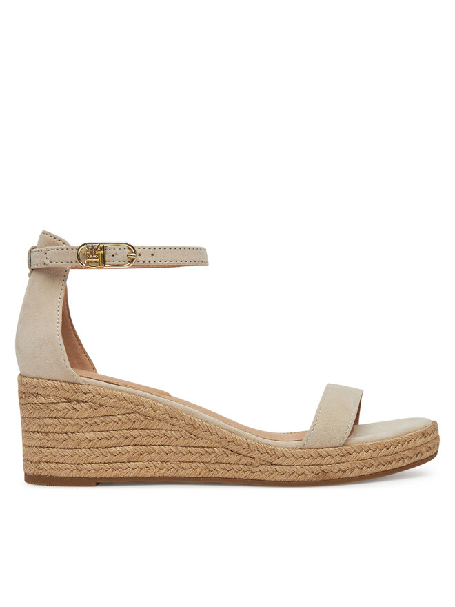Tommy Hilfiger Espadrilky Tommy Hilfiger Suede Ankle Mid Wedge Espadrille FW0FW08479 Béžová