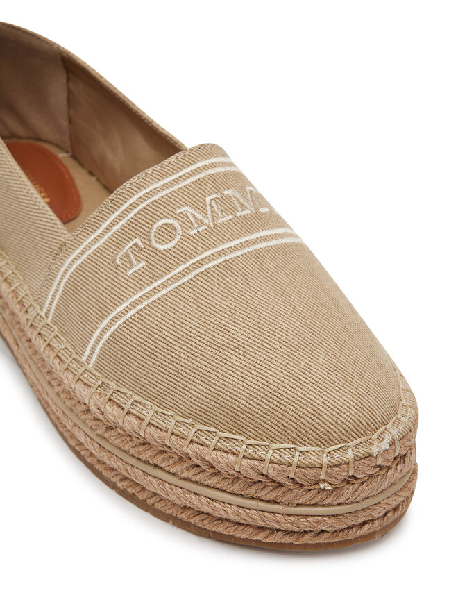Tommy Hilfiger Espadryle Tommy Hilfiger Denim Platform Espadrille FW0FW08543 Beżowy
