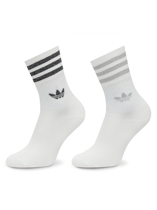 adidas Zestaw 2 par wysokich skarpet damskich adidas Glt Crew HC9561 Biały