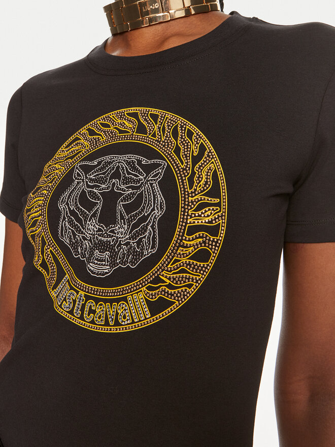 Just Cavalli Just Cavalli T-Shirt 76PAHE08 Μαύρο Slim Fit