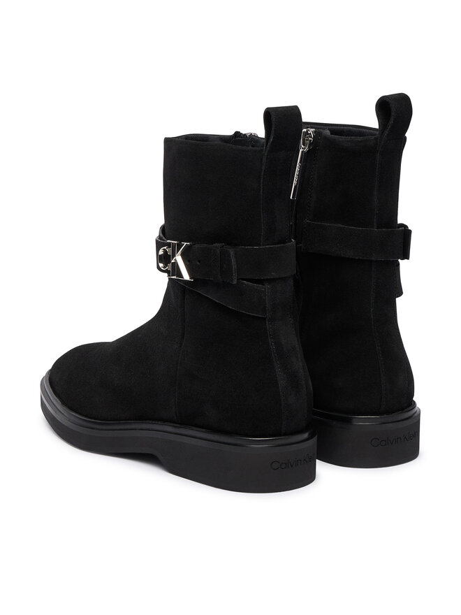 Calvin Klein Botki Calvin Klein Ankle Boot W/ Metal Logo Sue HW0HW02664 Czarny