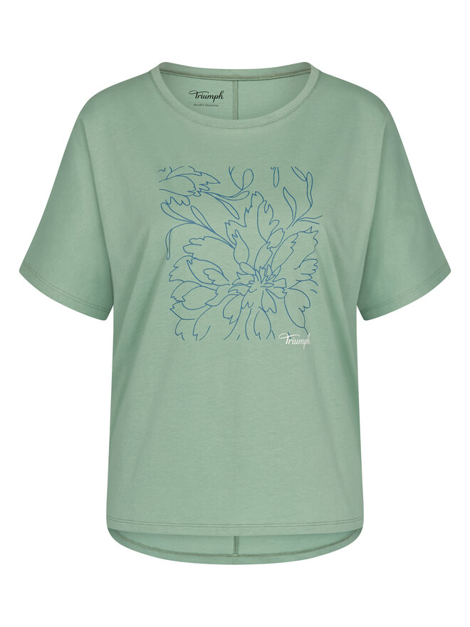 Triumph Triumph Pizsama felső Mix & Match 10218281 Zöld Relaxed Fit