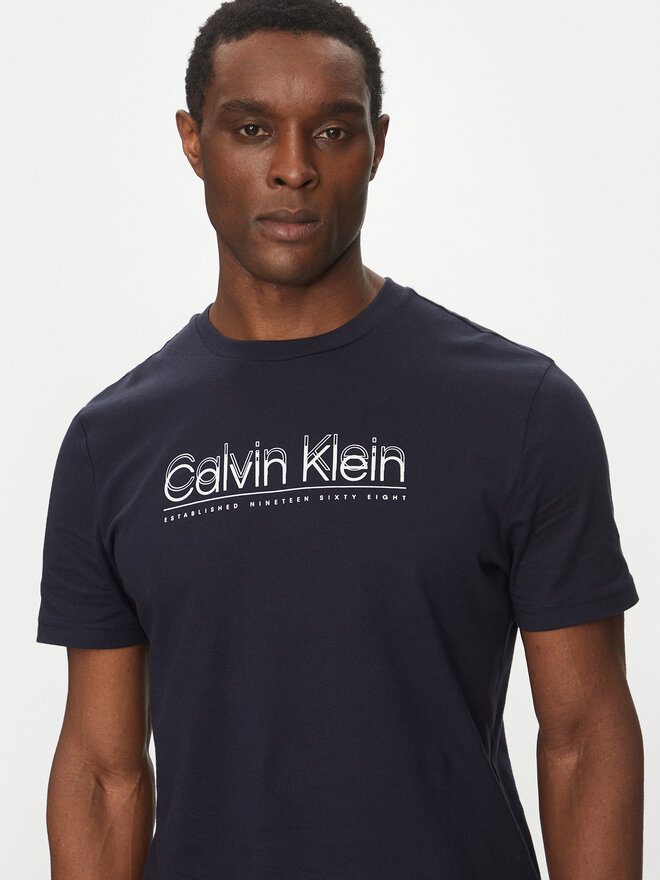 Calvin Klein Calvin Klein Футболка Double Logo K10K114149 Cиній Regular Fit