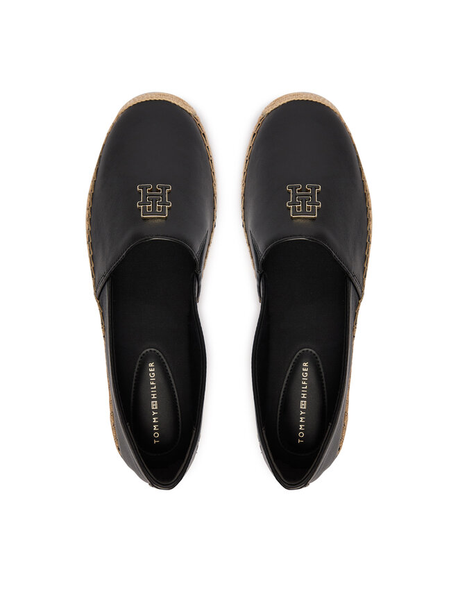 Tommy Hilfiger Espadrilles Tommy Hilfiger Th Logo Leather Espadrille FW0FW09246 Schwarz