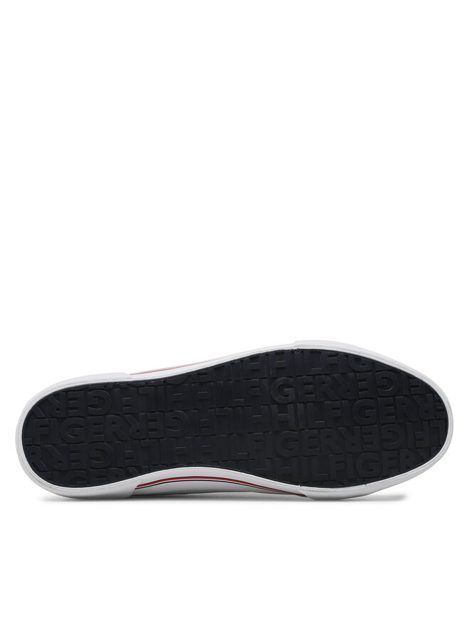 Tommy Hilfiger Πάνινα παπούτσια Tommy Hilfiger Core Corporate Vulc Leather FM0FM04561 Λευκό