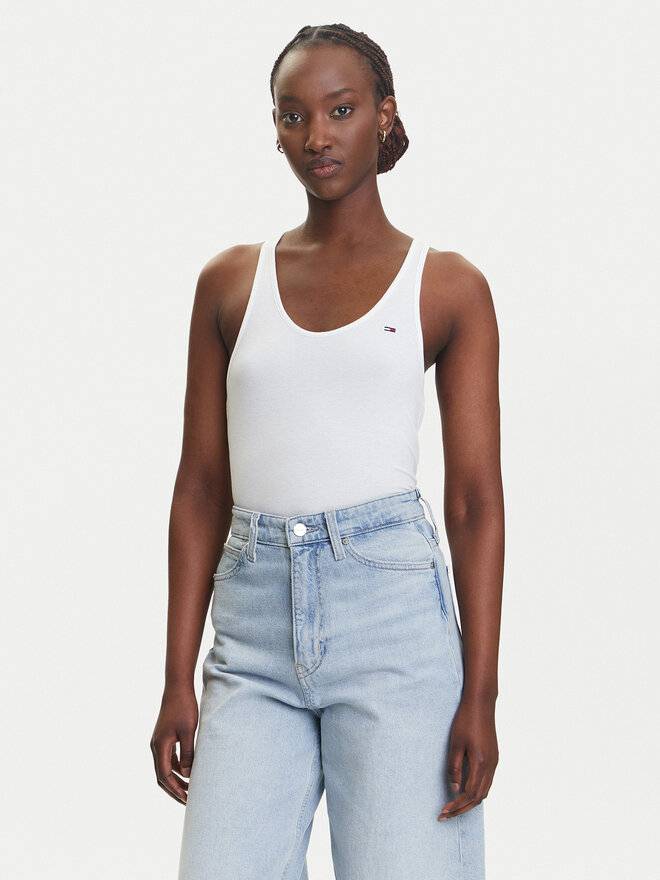 Tommy Jeans Tommy Jeans Τοπ DW0DW20917 Λευκό Regular Fit