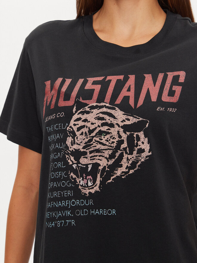 Mustang Mustang T-Shirt Floris 1015457 Μαύρο Relaxed Fit