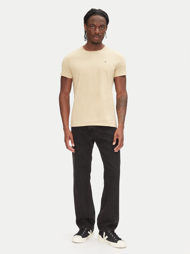 Tommy Jeans Tommy Jeans Marškinėliai DM0DM04411 Smėlio Slim Fit
