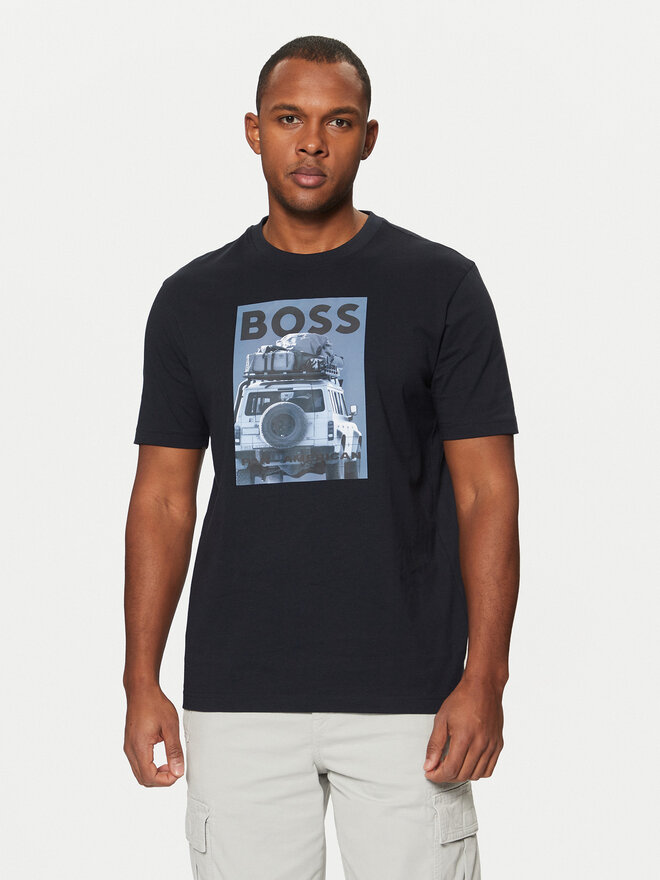 BOSS BOSS Marškinėliai Te_Mextour 50535079 Tamsiai mėlyna Regular Fit