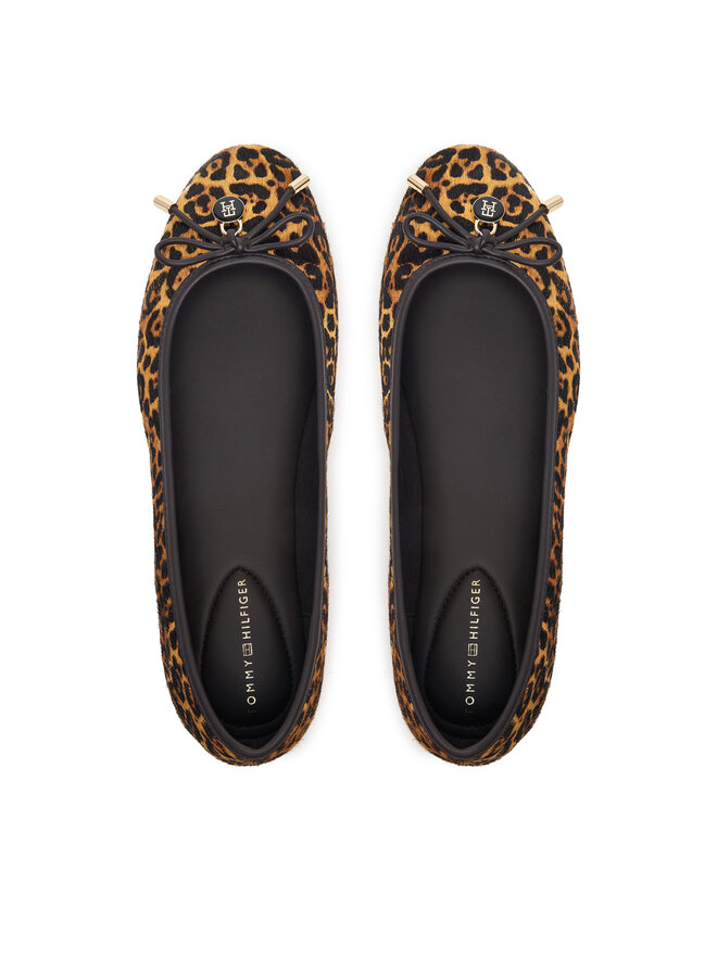 Tommy Hilfiger Ballerinas Tommy Hilfiger Th Charm Cheetah Ballerina FW0FW09682 Braun