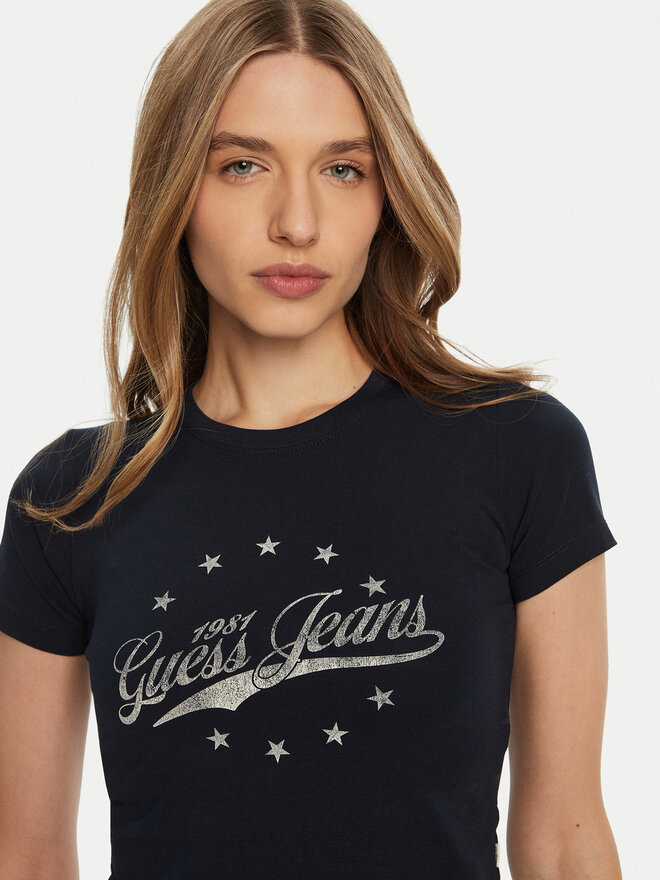 Guess Jeans Guess Jeans Marškinėliai W5RI59 J1314 Tamsiai mėlyna Regular Fit