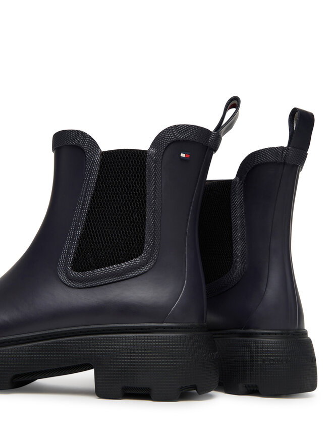 Tommy Hilfiger Гумени ботуши Tommy Hilfiger Rubber Flag Cleated FW0FW08637 Тъмносин