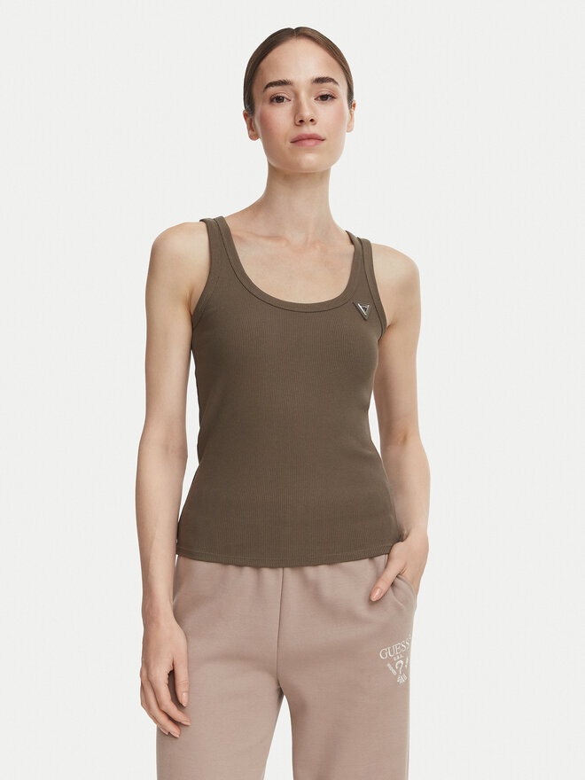 Guess Guess Top V4YP06 K8RT2 Khakifarben Slim Fit