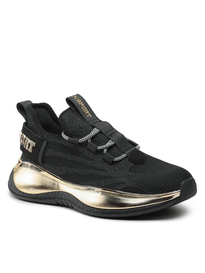 Black and gold womens sneakers cheap