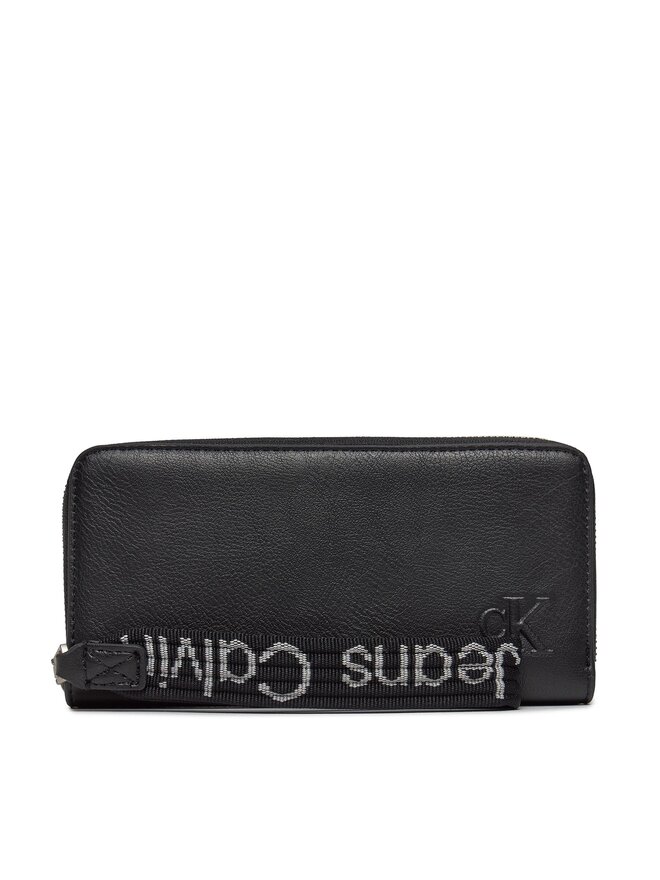 Calvin Klein Великий жіночий гаманець Calvin Klein Ultralight Zip Around W/Wristlet K60K611498 Чорний