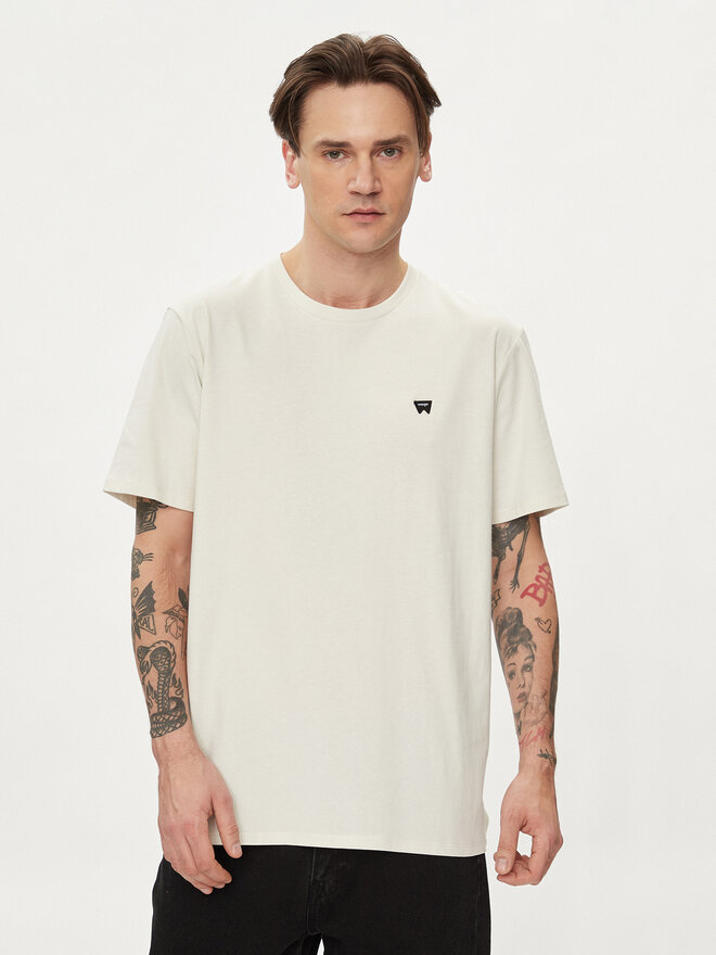 Wrangler Wrangler Camiseta Sign Off 112351234 Écru Regular Fit