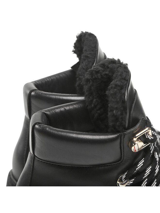 Tommy Hilfiger Botines Tommy Hilfiger Leather Outdoor Flat Boot FW0FW06725 Negro