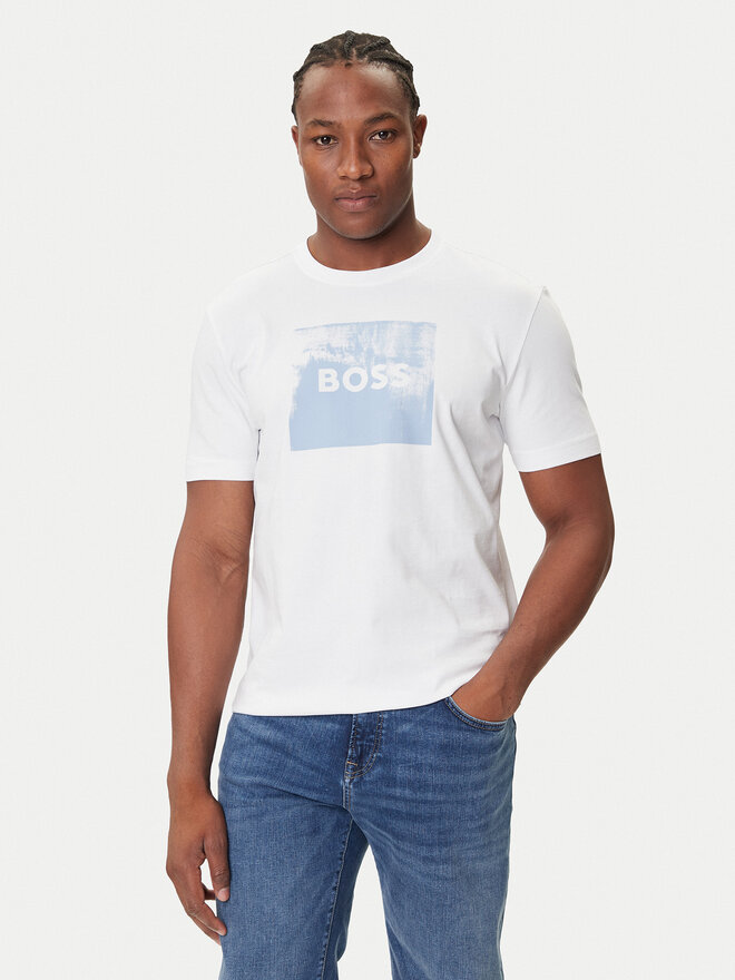 BOSS BOSS Camiseta Te_Wheel 50546381 Blanco Regular Fit