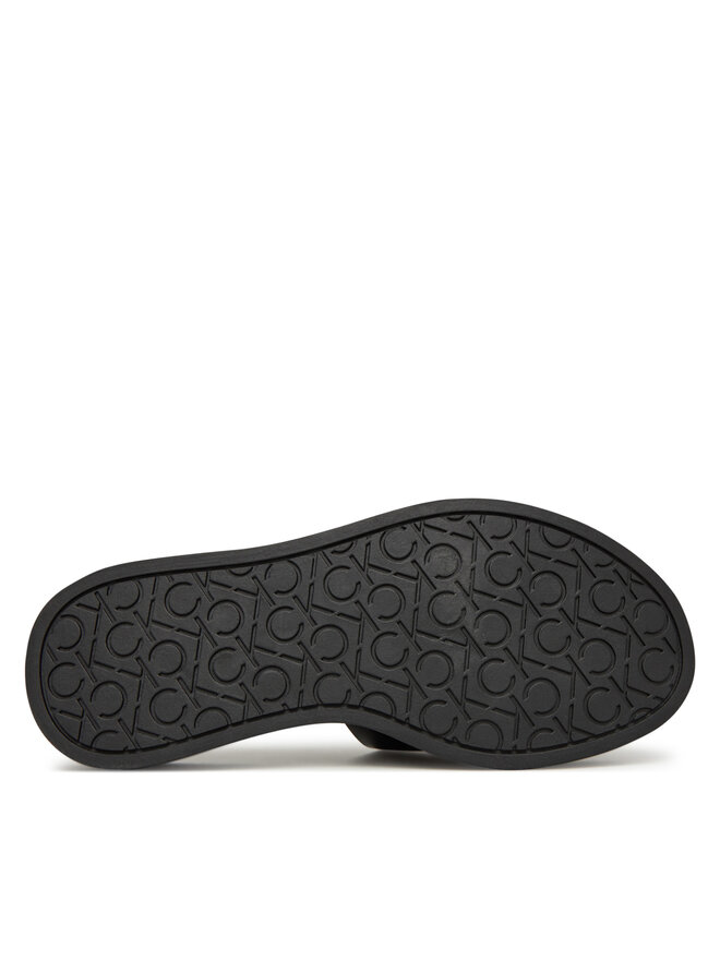 Calvin Klein Klapki Calvin Klein Flatform Slide W/Ck Hw - Lth HW0HW02368 Czarny