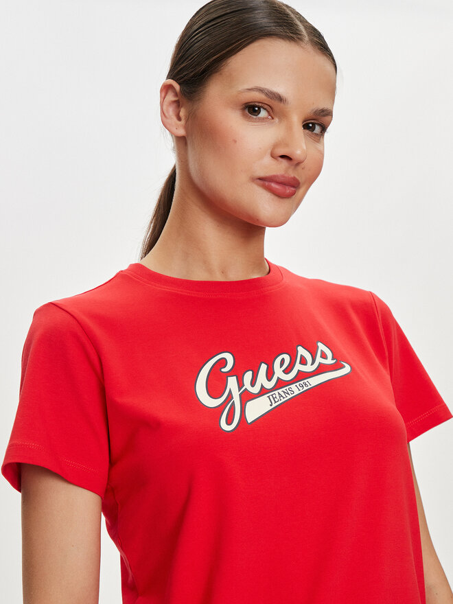 Guess Jeans Guess Jeans Póló W4YI13 J1314 Piros Regular Fit