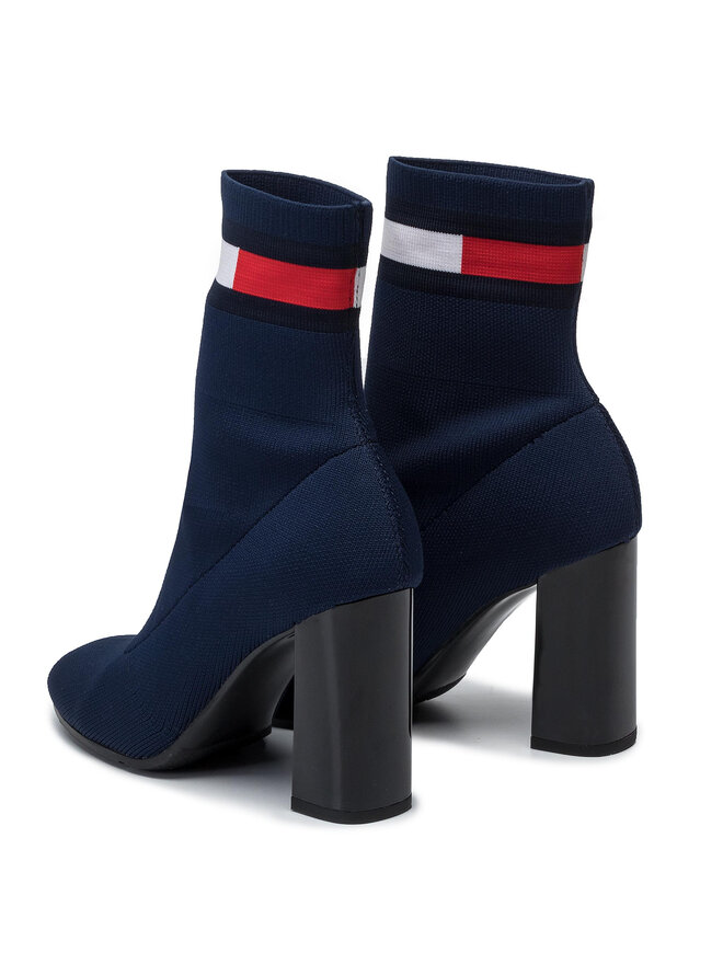 Tommy Jeans Stiefeletten Tommy Jeans Sock Heeled Boot EN0EN00703 Dunkelblau