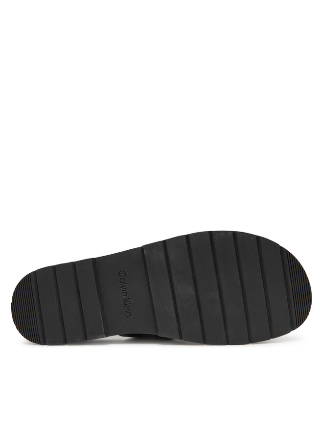 Calvin Klein Pantoletten Calvin Klein Lug Sandal Double T Lth HM0HM01734 Schwarz