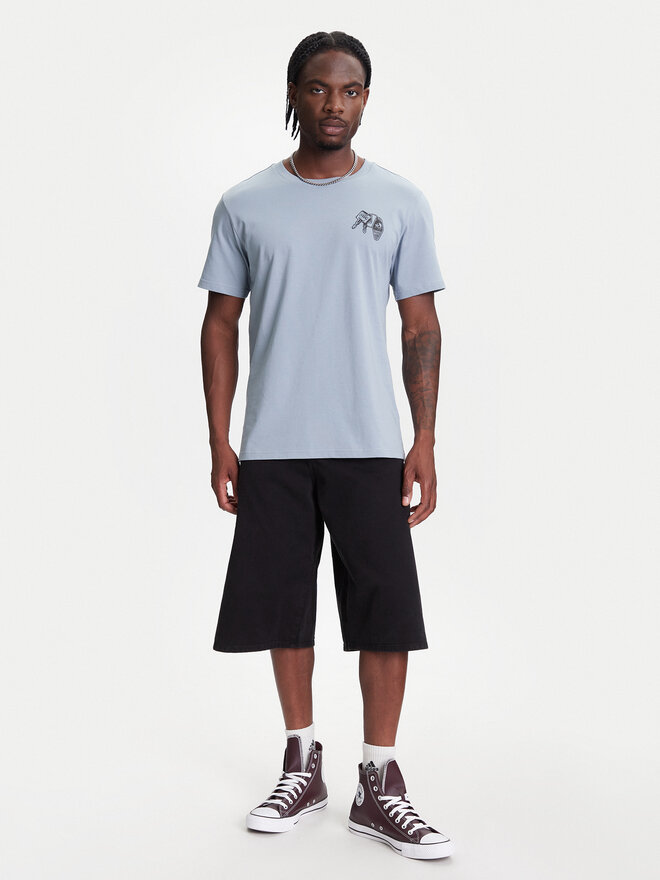 Converse Converse Camiseta Skeleton Party 10027726-A03 Celeste Regular Fit