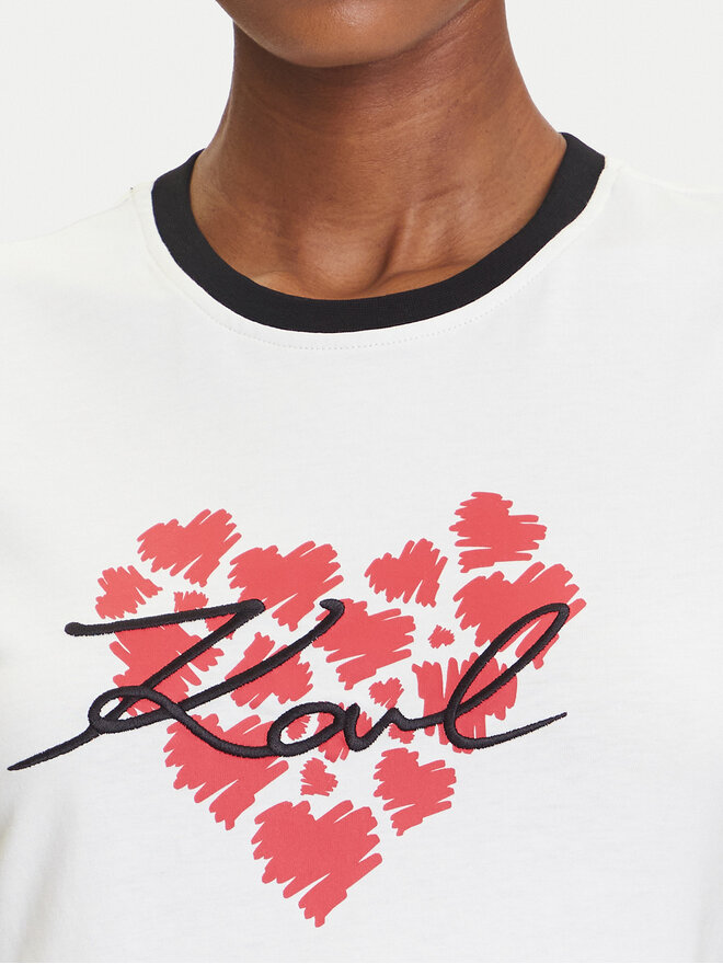 KARL LAGERFELD KARL LAGERFELD Camiseta A3W17015 Écru Regular Fit