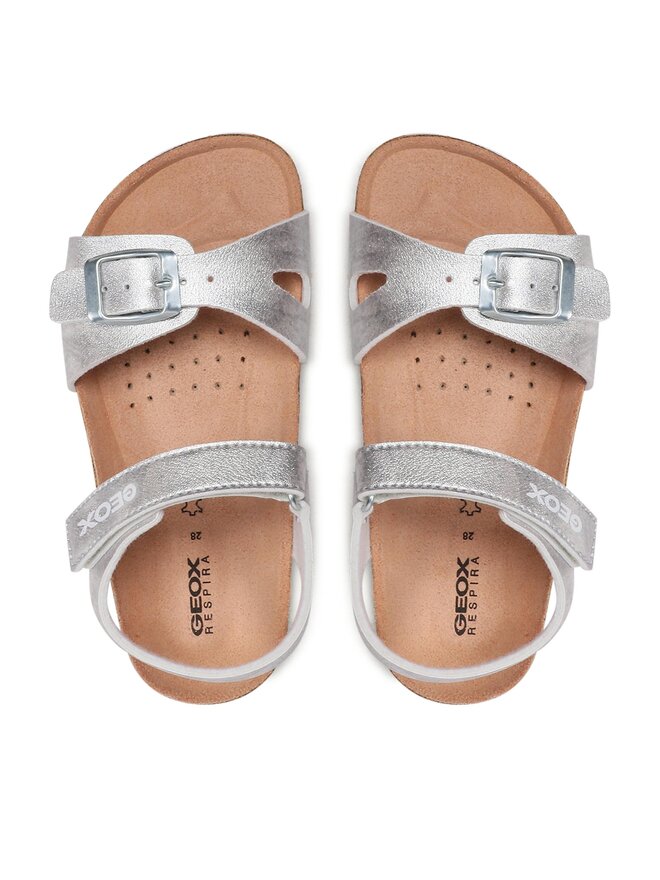 Geox Sandale Geox J Adriel Girl J028MC000BJC1007 S Srebrna