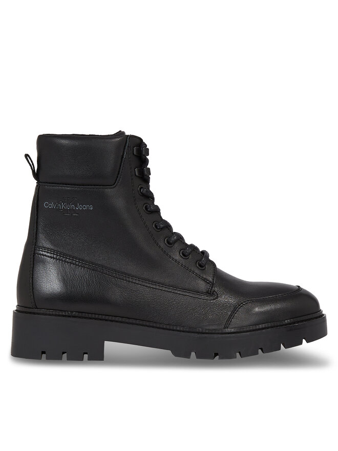 Calvin Klein Jeans Planinarske cipele Calvin Klein Jeans Combat Mid Laceup Wl Lth YM0YM00847 Crna