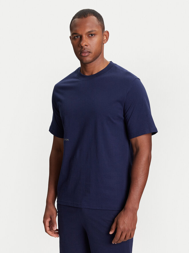United Colors Of Benetton United Colors Of Benetton Marškinėliai 30964M01W Tamsiai mėlyna Regular Fit