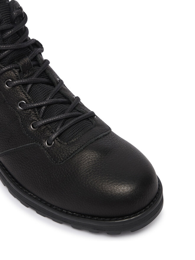 Tommy Hilfiger Schnürschuhe Tommy Hilfiger Corporate Outdoor Warm Lth Boot FM0FM05991 Schwarz